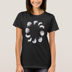 T-shirt Lune mignonne Phases Astrologie Chat Wicca Sorcièr
