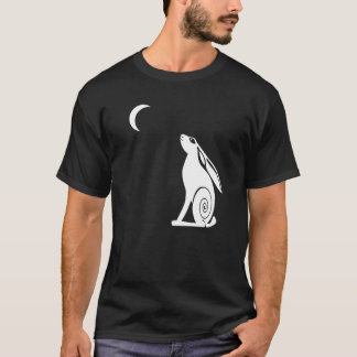 T-shirt Lune regardant la pièce en t foncée des hommes de