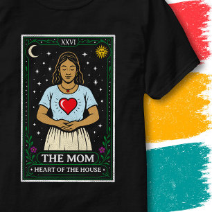 T-shirt Lune Soleil Étoiles Maman Cœur Design Tarot Vintag