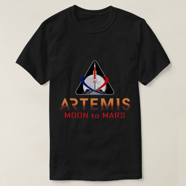 T-shirt Lune sur Mars Mission Artémis 1 NASA (Design devant)