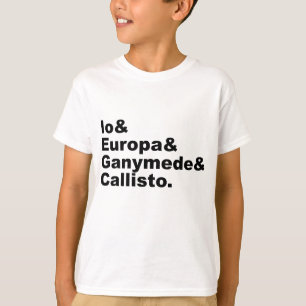 T-shirt Lunes galiléennes Io Europe Ganymède Callisto