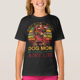 T-shirt Lunettes Dachshund Rockin Chien Maman Cadeau Pour