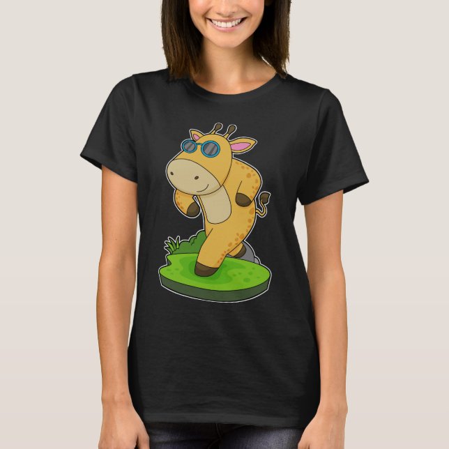 T-shirt Lunettes de circulation de girafe (Devant)