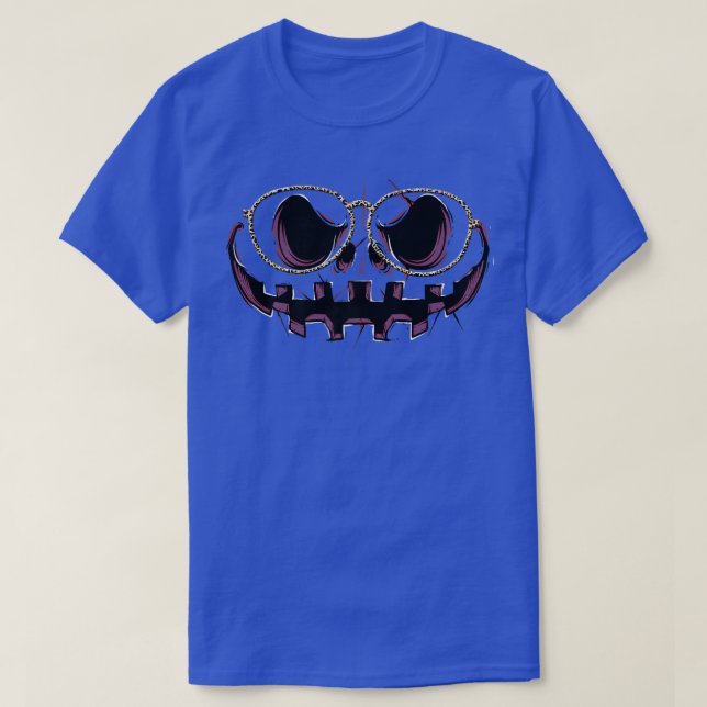T-shirt Lunettes de Citrouille visage de Jack-o'-lantern e (Design devant)