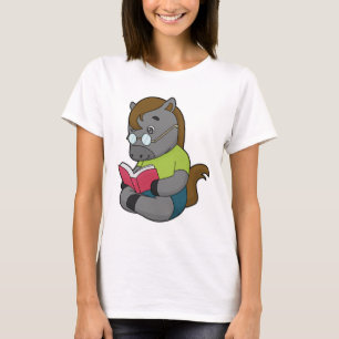 T-shirt Lunettes de livre Nerd de cheval
