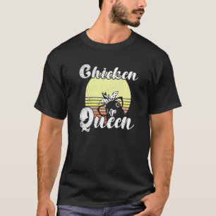 T-shirt Lunettes de poulet rétro crépuscule Reine de poule