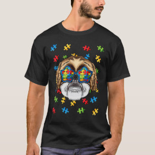 T-shirt Lunettes de soleil à énigme Shih Tzu Sensibilisati