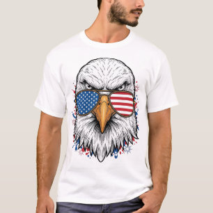 T-shirt Lunettes de soleil aigle patriotique Chemise vecte