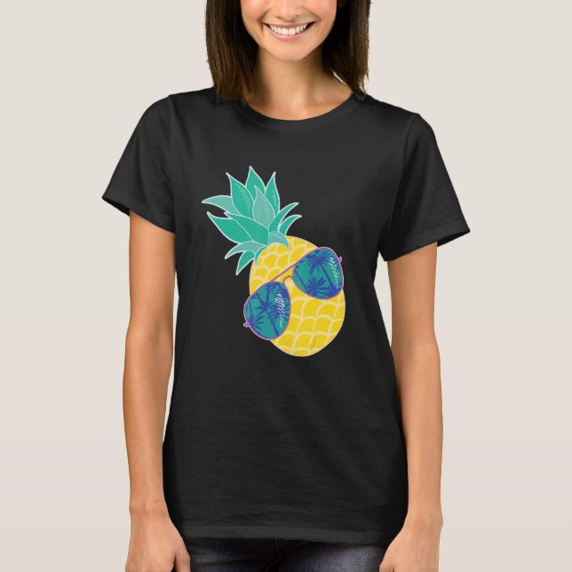 T-shirt Lunettes de soleil ananas Plages d'Aloha Hipster H (Devant)