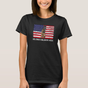 T-shirt Lunettes de soleil Belgique Malinois Maman Drapeau