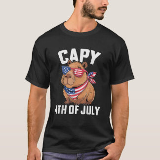 T-shirt Lunettes de soleil Capy 4 juillet Capybara Drapeau