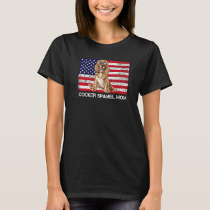 T-shirt Lunettes de soleil Cocker Spaniel Maman Drapeau Am
