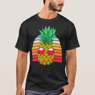 T-shirt Lunettes de soleil Cool Ananas Fruit Exotique Retr