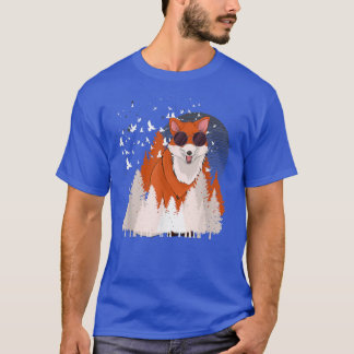 T-shirt Lunettes De Soleil cool Foule D'Oiseaux Forêt Anim