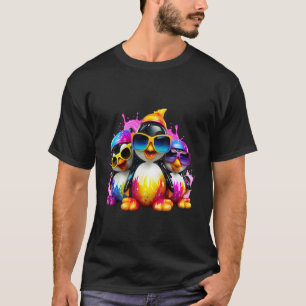 T-shirt Lunettes de soleil Cool Penguins Éclaboussure de p