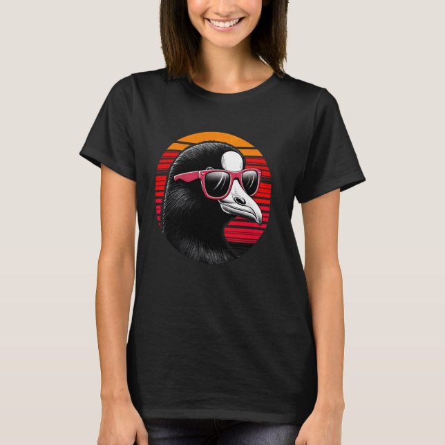 T-shirt Lunettes de soleil Coot Bird Sunset Retro Style Vi (Devant)