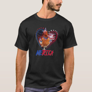 T-shirt Lunettes de soleil Cute Merica Chicken & drapeau U