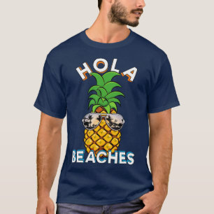T-shirt Lunettes de soleil d'ananas Hola Plages Funny Beac