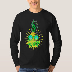 T-shirt Lunettes de soleil d'ananas Plages Vibes d'été haw