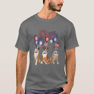 T-shirt Lunettes de soleil de Boxer Firework America Chien