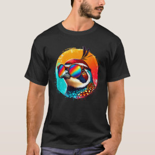 T-shirt Lunettes de soleil de caille Tie Dye Cool Illustra