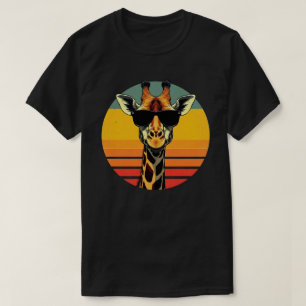 T-shirt Lunettes de soleil de girafe drôles Vintage Animal