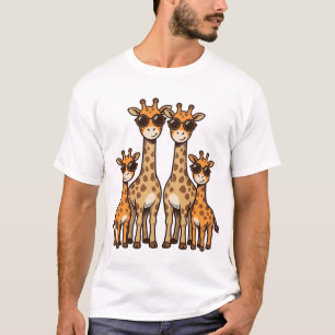 T-shirt Lunettes de soleil de la famille de la girafe Cool