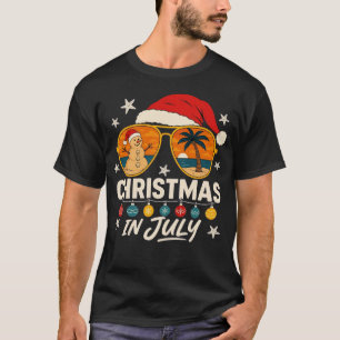 T-shirt Lunettes de soleil de Père Noël Plage Noël en juil
