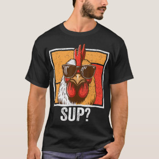 T-shirt Lunettes de soleil de poulet Animal Farm Drôle pou