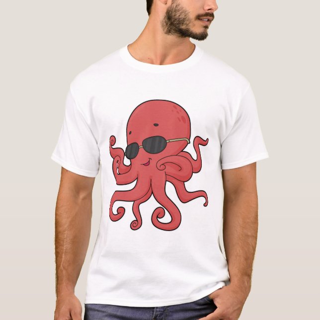 T-shirt Lunettes de soleil de poulpe (Devant)