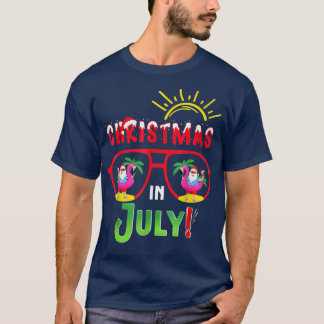 T-shirt Lunettes de soleil de Santa Hat Noël En Juillet So