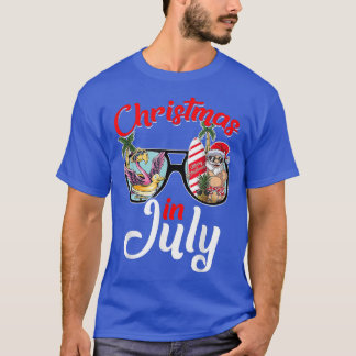 T-shirt Lunettes de soleil de Santa Hat Noël En Juillet So