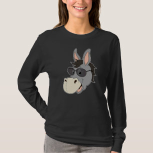 T-shirt Lunettes de soleil de tête d'âne Mule Coeur Zoo an
