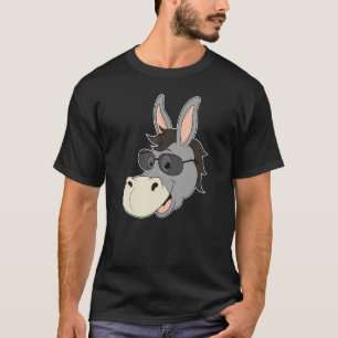 T-shirt Lunettes de soleil de tête d'âne Mule Coeur Zoo an