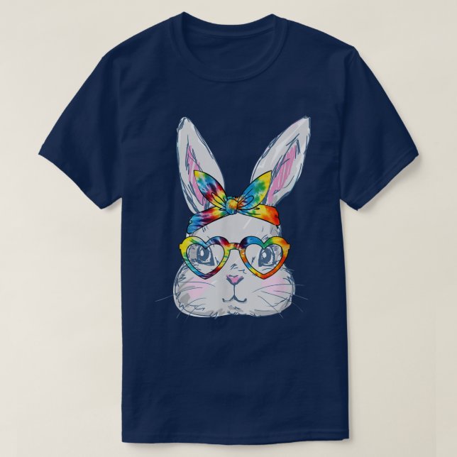 T-shirt Lunettes de soleil de visage Bunny Tie Dye Lunette (Design devant)