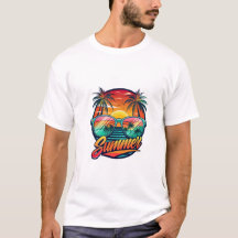 T-shirt lunettes de soleil d'été - Coucher de sole