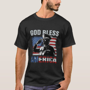 T-shirt Lunettes de soleil Dieu bénisse l'Amérique Drapeau