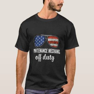 T-shirt Lunettes de soleil drapeau américain Mécanicien d'