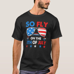 T-shirt Lunettes de soleil drapeau américain So Fly 4 juil