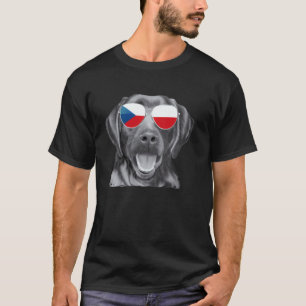 T-shirt Lunettes de soleil drapeau tchèque Chien Retriever