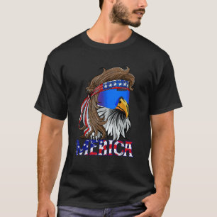 T-shirt Lunettes de soleil Eagle Mullet Merica 4 juillet U
