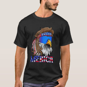 T-shirt Lunettes de soleil Eagle Mullet Merica 4 juillet U