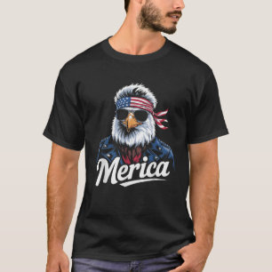 T-shirt Lunettes de soleil Eagle Mullet Merica 4 juillet U