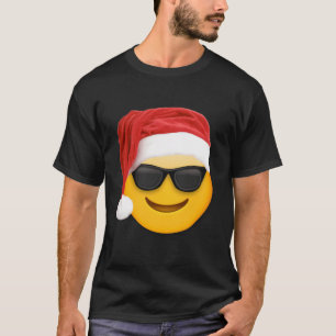 T-shirt Lunettes de soleil Emoji Christmas Shirt Père Noël