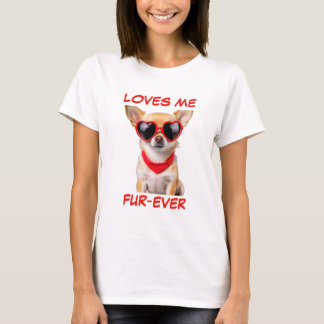 T-shirt Lunettes de soleil en forme de coeur rouge Tan Chi