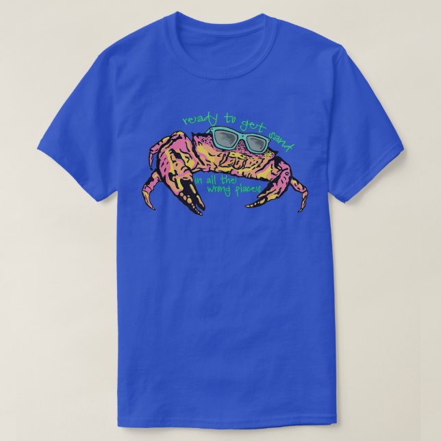 T-shirt Lunettes de soleil et sable de crabe de pierre (Design devant)