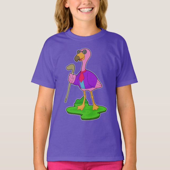 T-shirt Lunettes de soleil Flamant Rose (Devant)