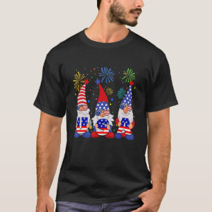 T-shirt Lunettes de soleil Gnomes Américaines Patriotique 