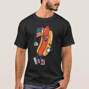 T-shirt Lunettes de soleil Hotdog Drapeau américain 4 juil