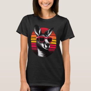 T-shirt Lunettes de soleil Kangaroo Retro Vintage Sunset A